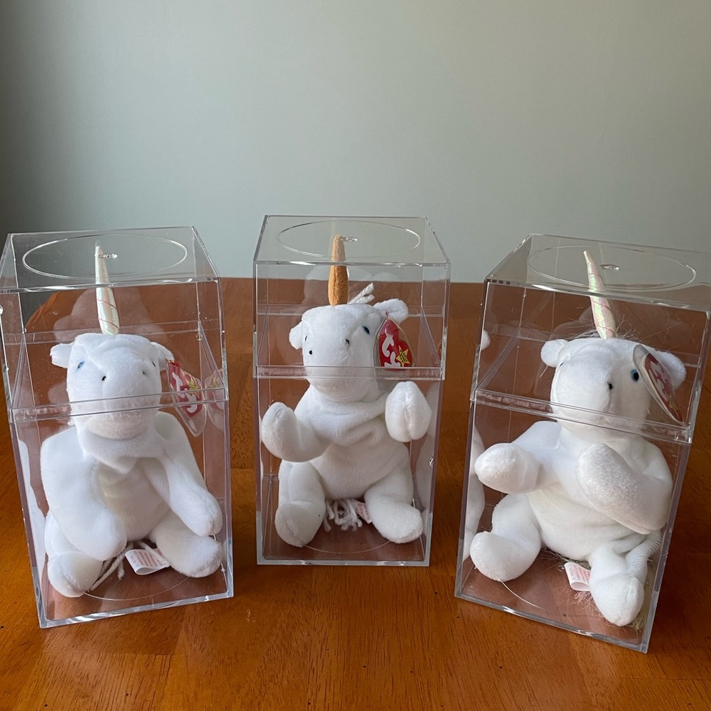 TY Beanie Babies Mystic the Unicorn – Set of 3 Variants Vintage with Tag Errors